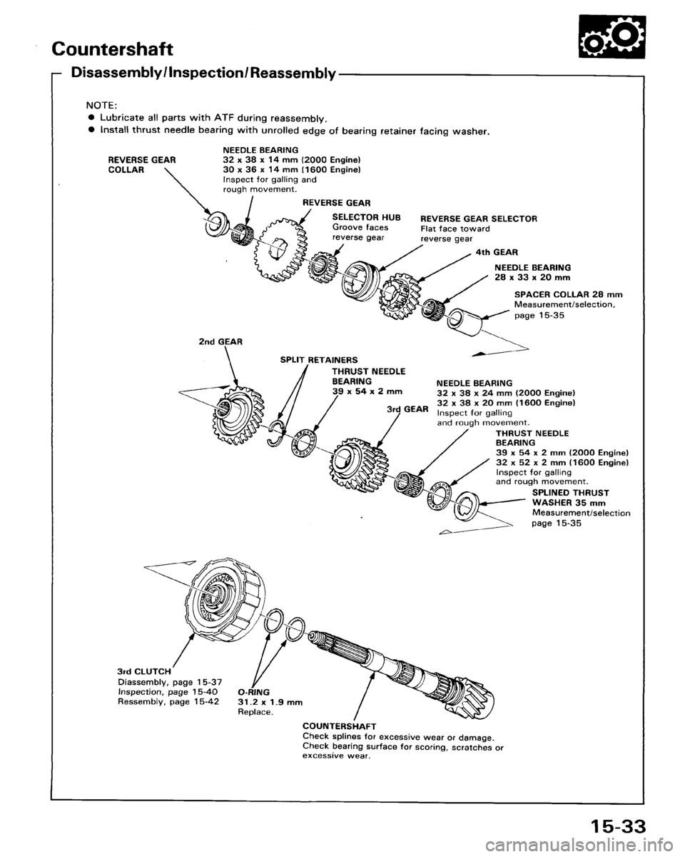 HONDA ACCORD 1986 CA / 3.G Workshop Manual 