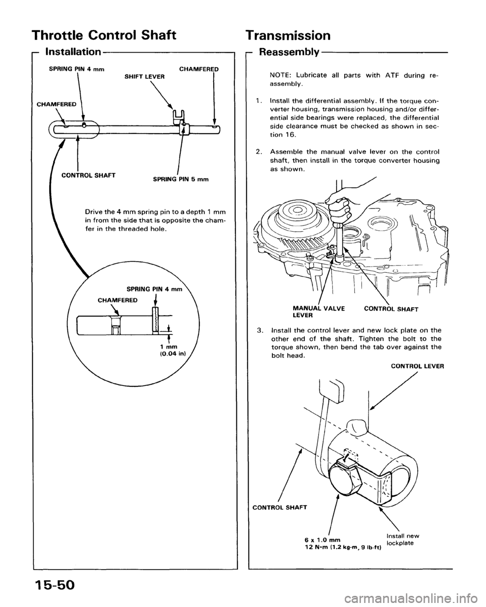 HONDA ACCORD 1986 CA / 3.G Workshop Manual 