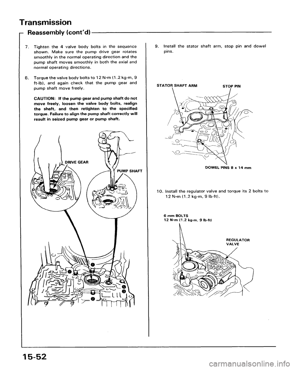 HONDA ACCORD 1986 CA / 3.G Workshop Manual 