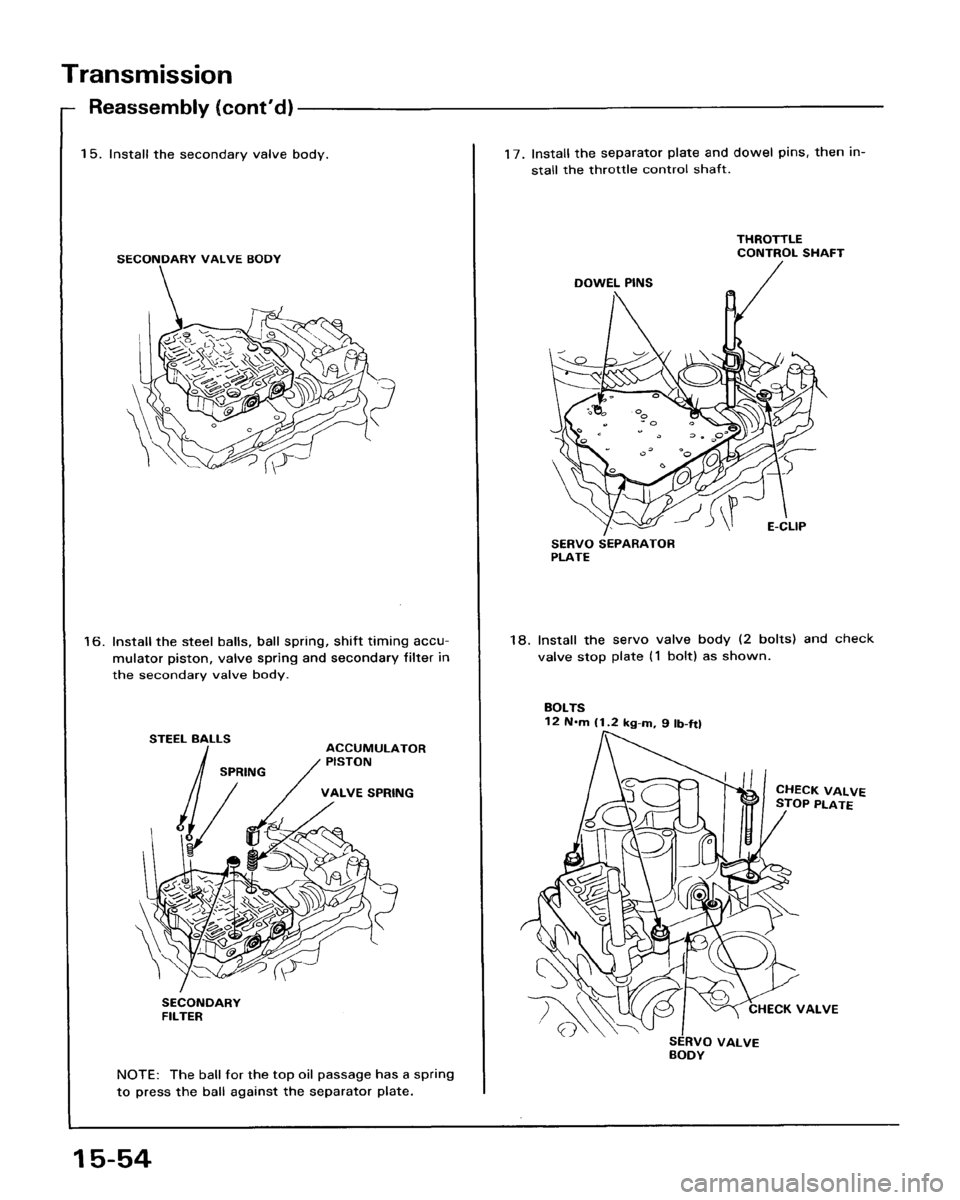 HONDA ACCORD 1986 CA / 3.G Workshop Manual 