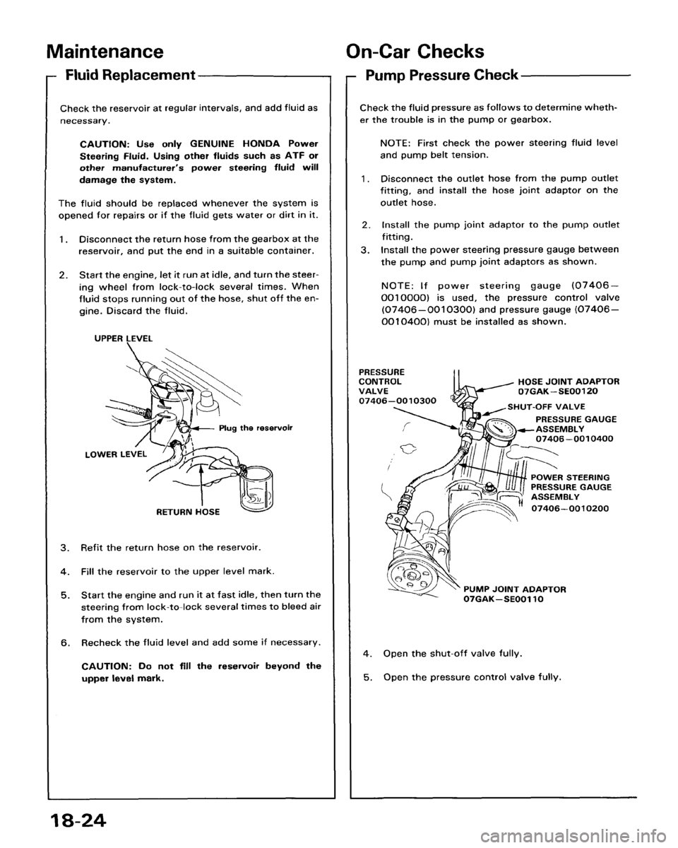 HONDA ACCORD 1986 CA / 3.G Workshop Manual 