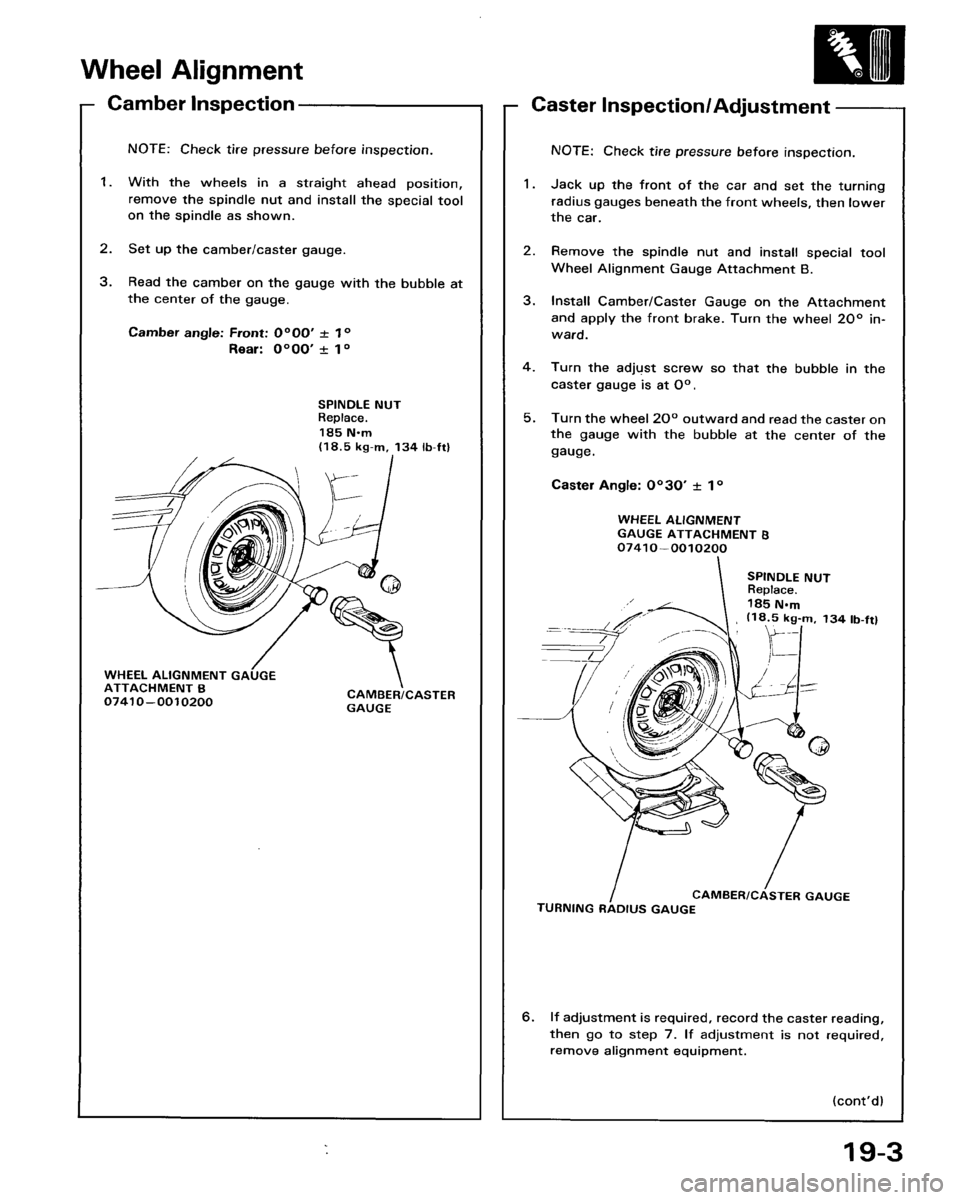 HONDA ACCORD 1986 CA / 3.G Workshop Manual 