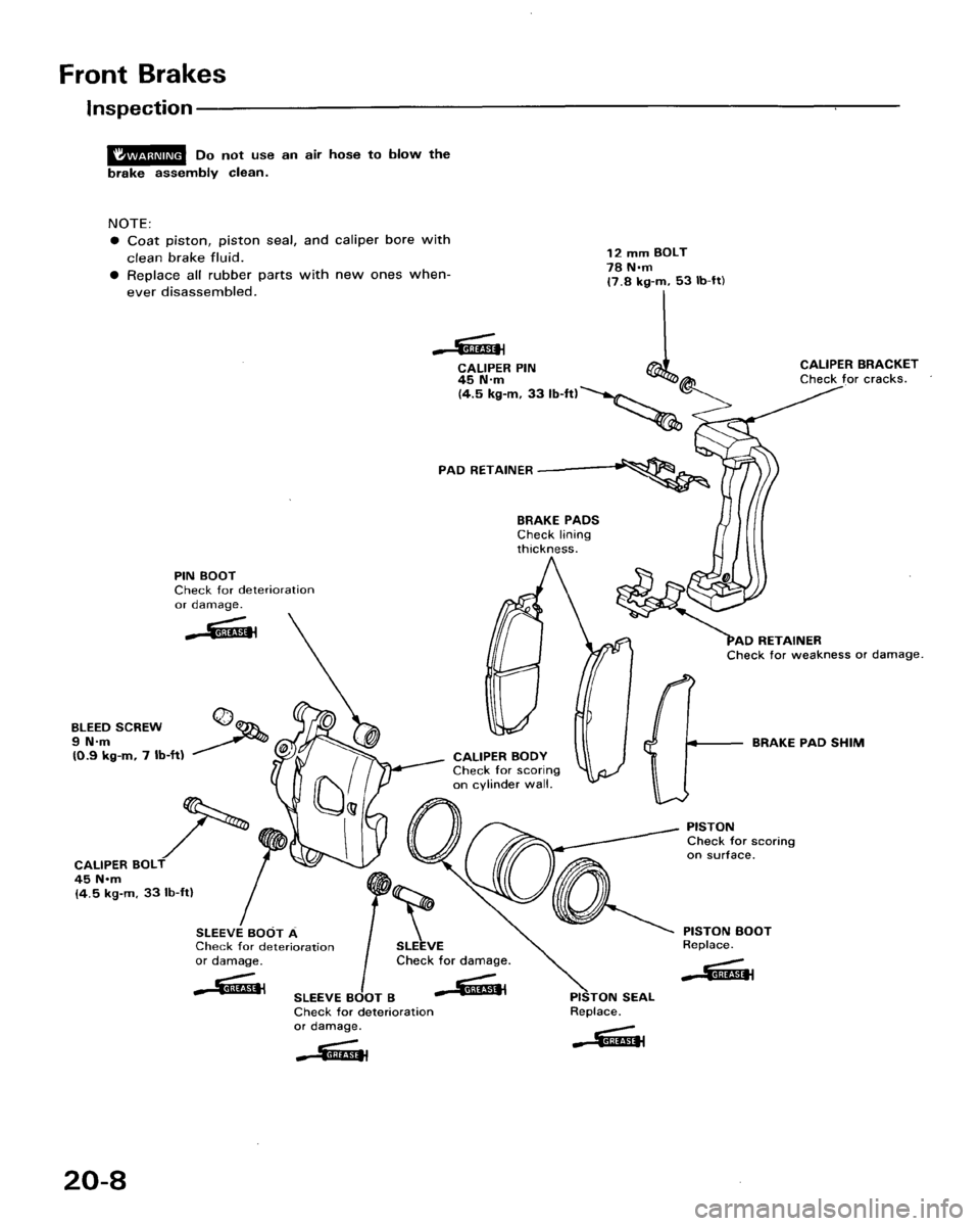 HONDA ACCORD 1986 CA / 3.G Workshop Manual 