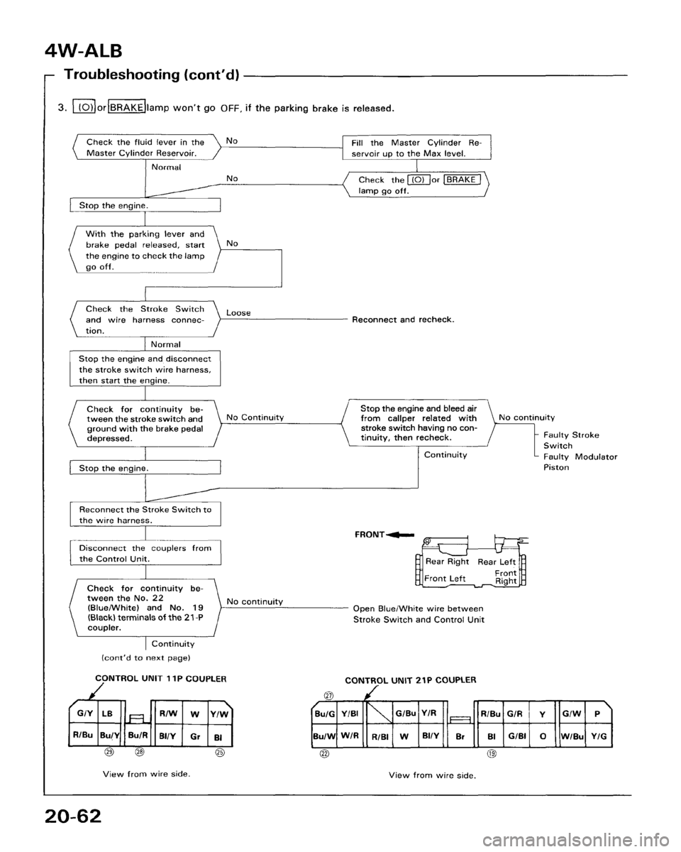 HONDA ACCORD 1986 CA / 3.G Workshop Manual 