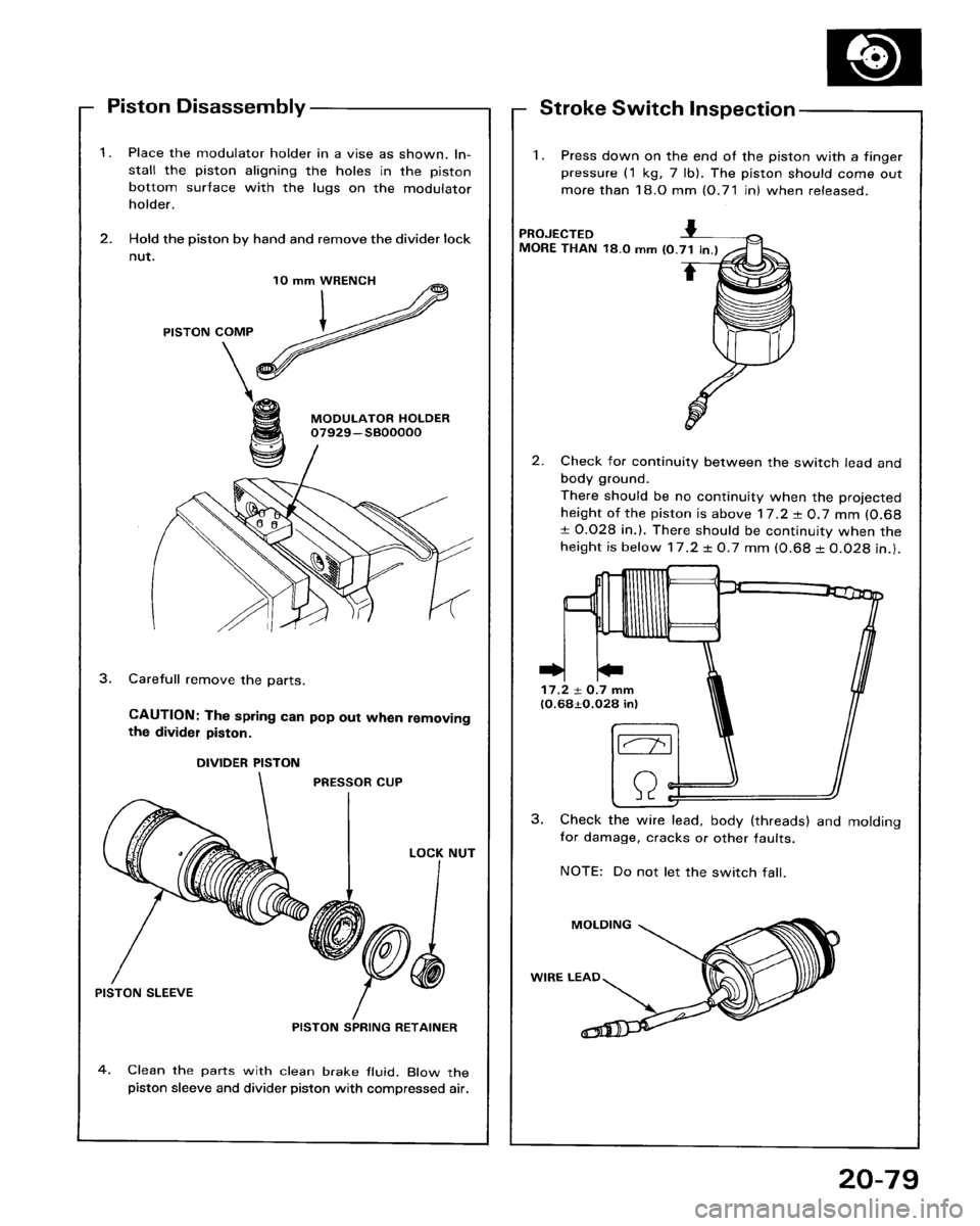 HONDA ACCORD 1986 CA / 3.G Workshop Manual 