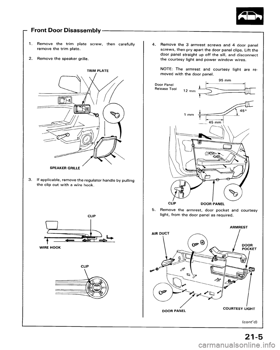 HONDA ACCORD 1986 CA / 3.G Workshop Manual 