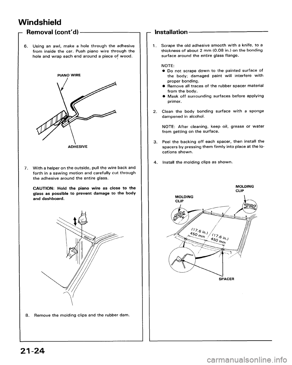 HONDA ACCORD 1986 CA / 3.G Workshop Manual 