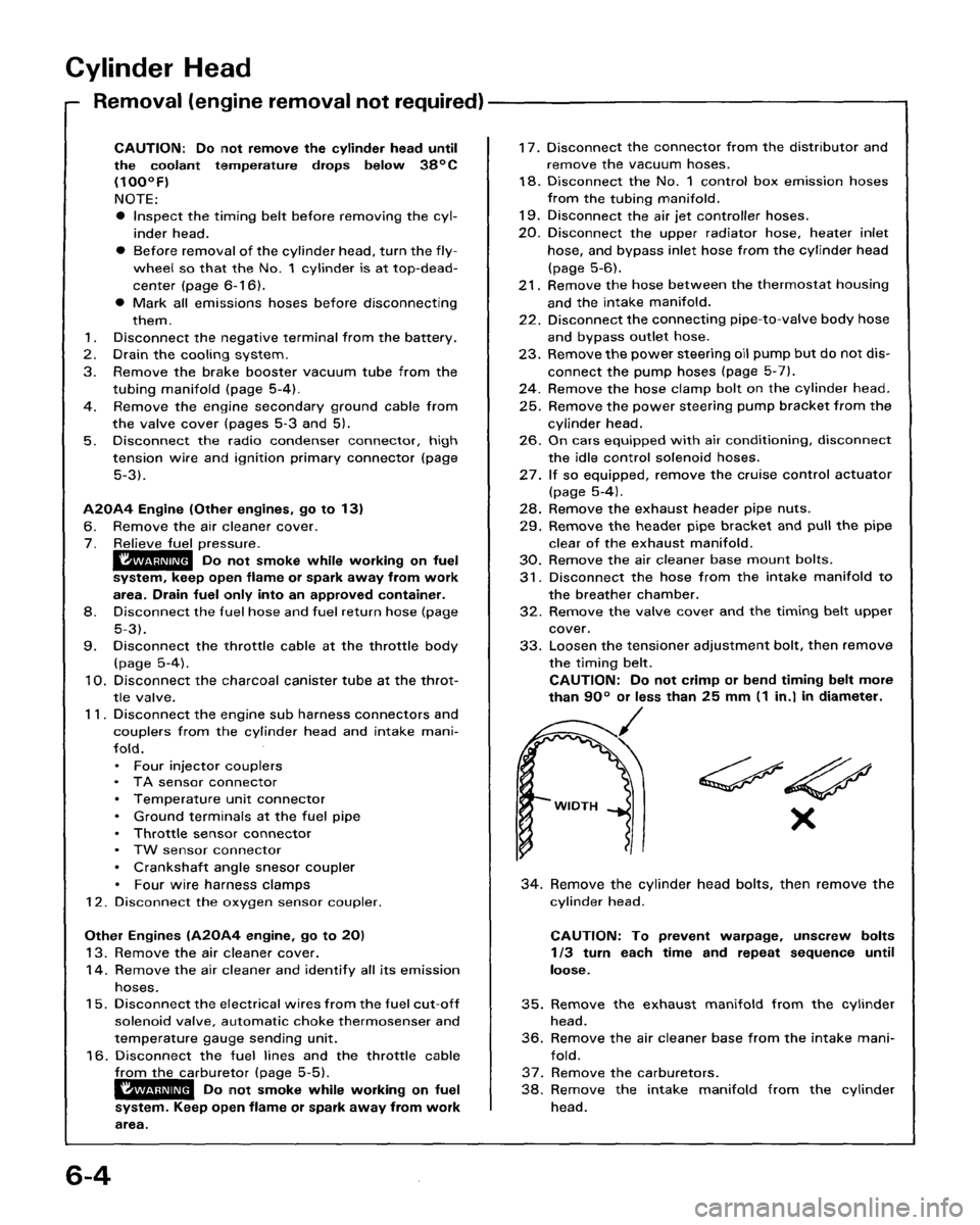 HONDA ACCORD 1986 CA / 3.G Workshop Manual 