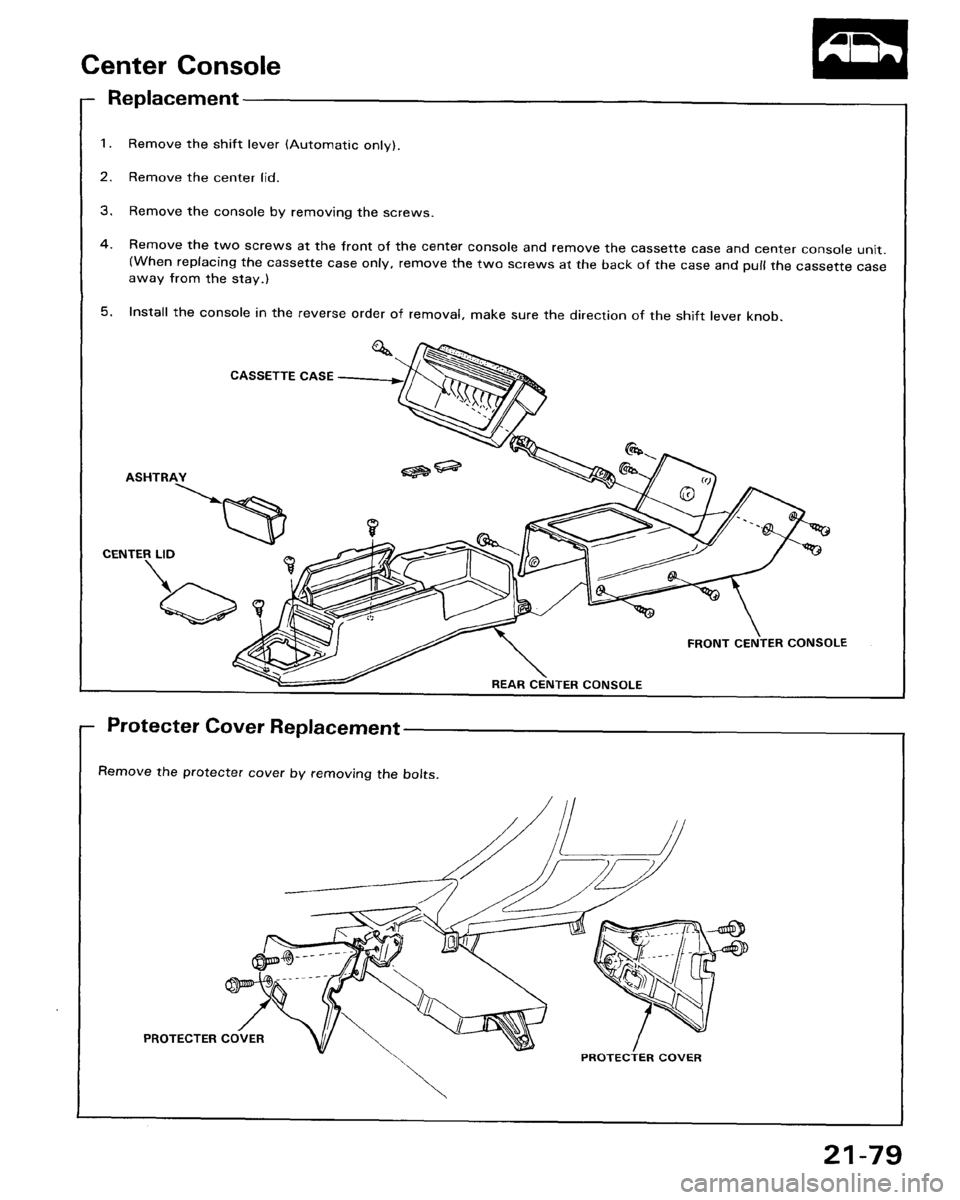 HONDA ACCORD 1986 CA / 3.G Workshop Manual 