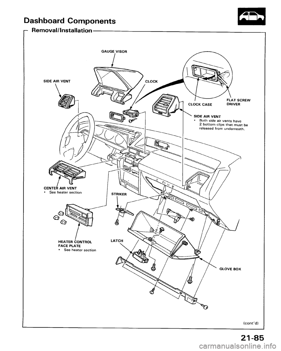 HONDA ACCORD 1986 CA / 3.G Workshop Manual 