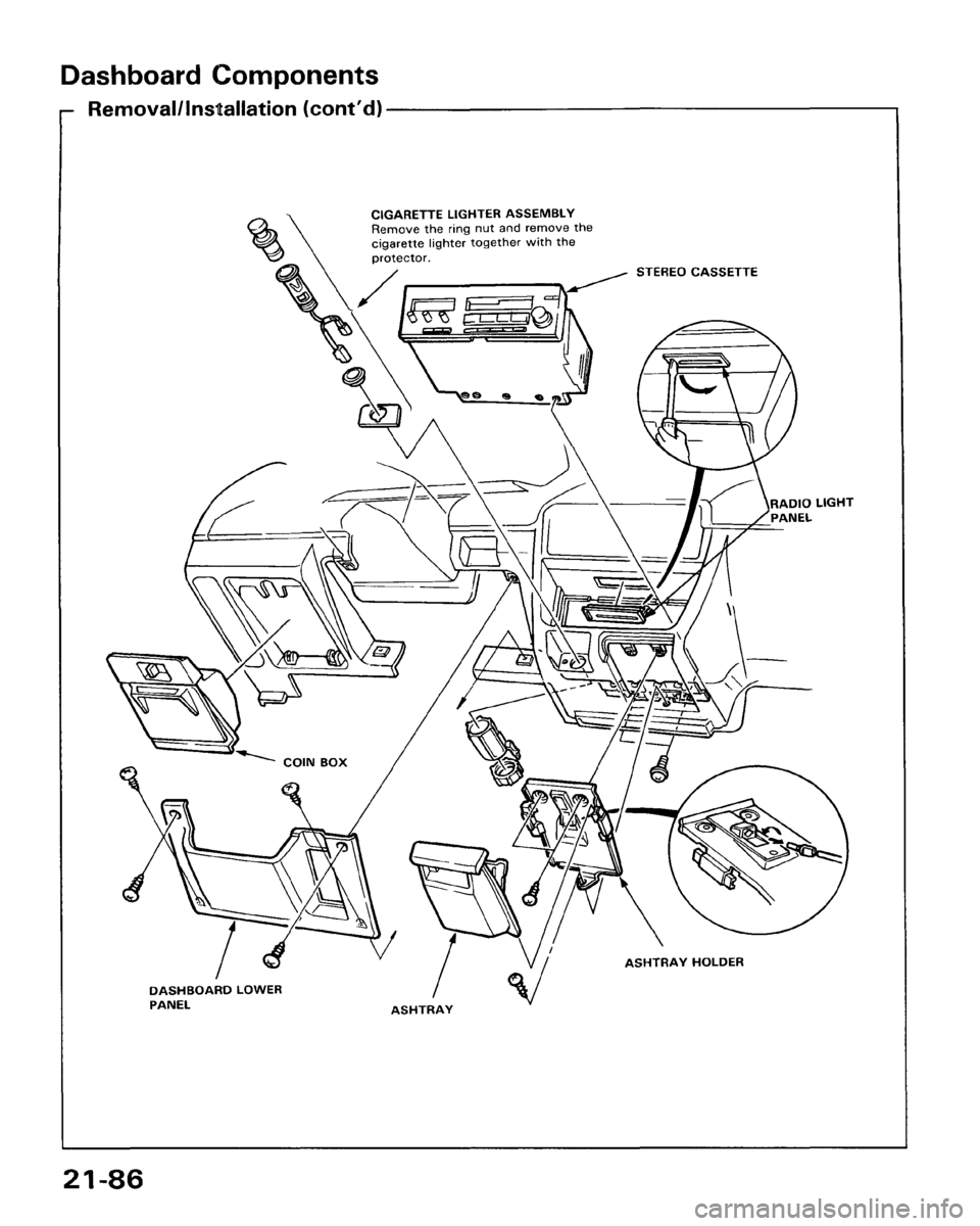 HONDA ACCORD 1986 CA / 3.G Workshop Manual 