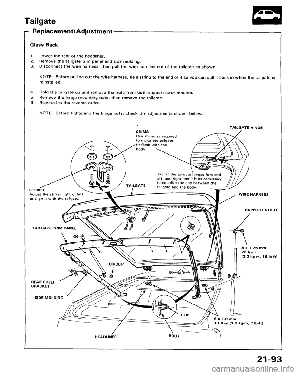 HONDA ACCORD 1986 CA / 3.G Workshop Manual 
