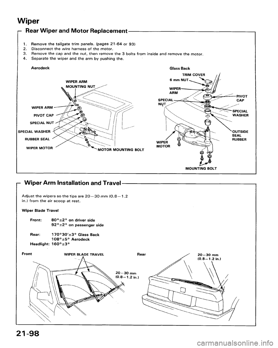 HONDA ACCORD 1986 CA / 3.G Workshop Manual 