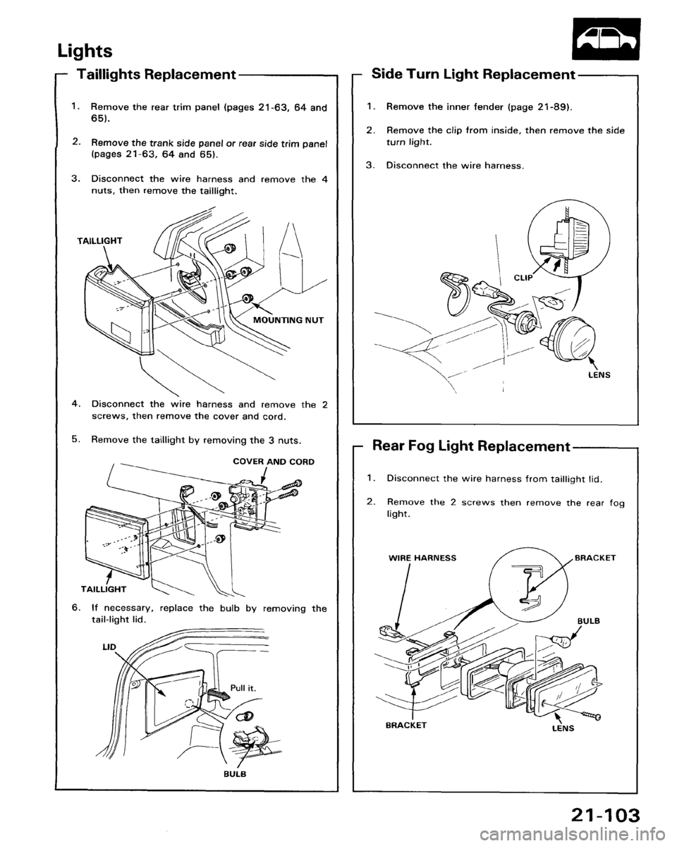 HONDA ACCORD 1986 CA / 3.G Workshop Manual 