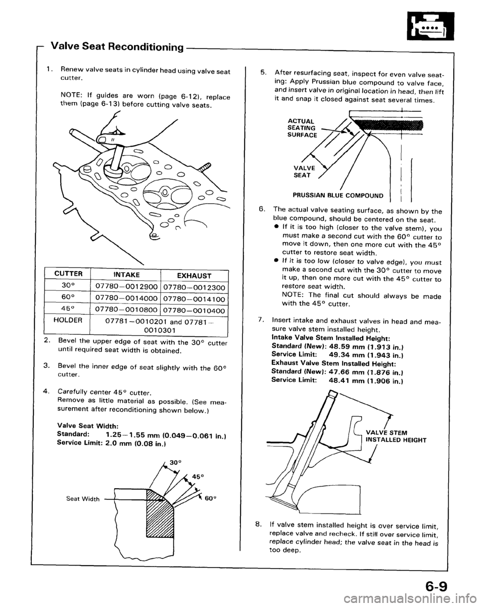 HONDA ACCORD 1986 CA / 3.G Workshop Manual 
