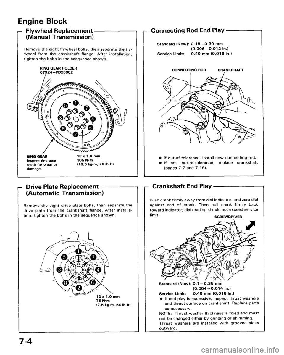 HONDA ACCORD 1986 CA / 3.G Workshop Manual 