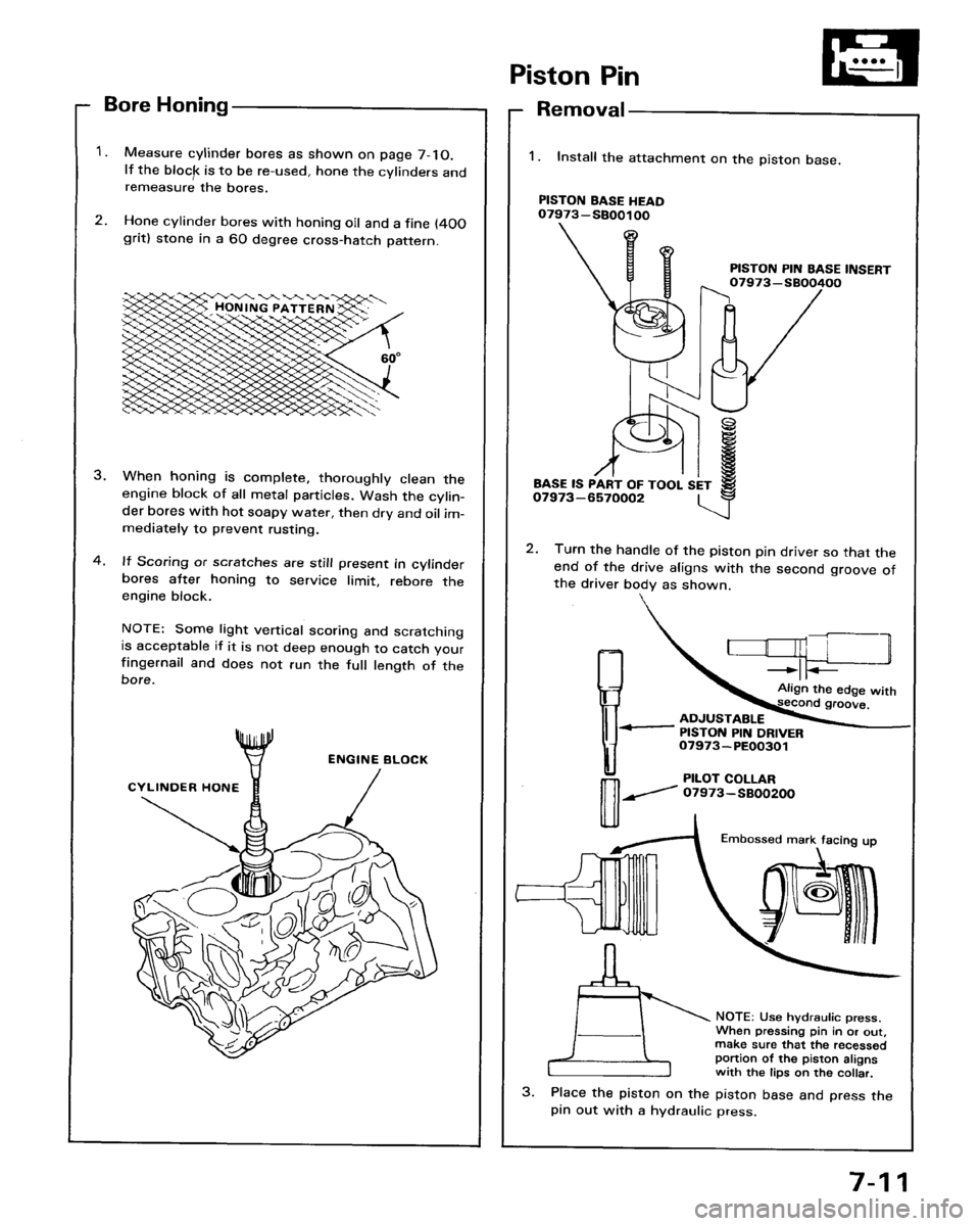 HONDA ACCORD 1986 CA / 3.G Workshop Manual 
