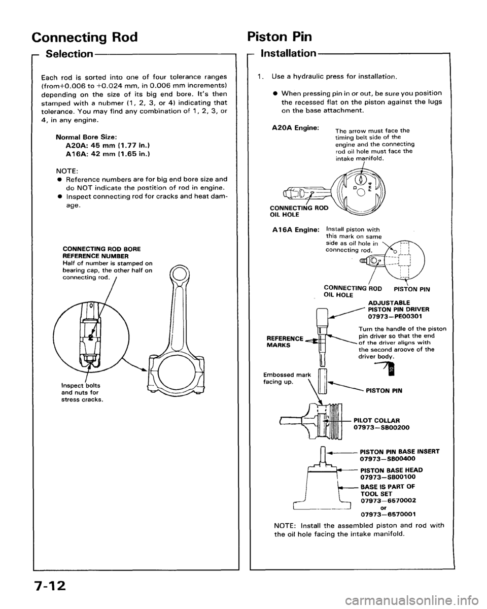 HONDA ACCORD 1986 CA / 3.G Workshop Manual 