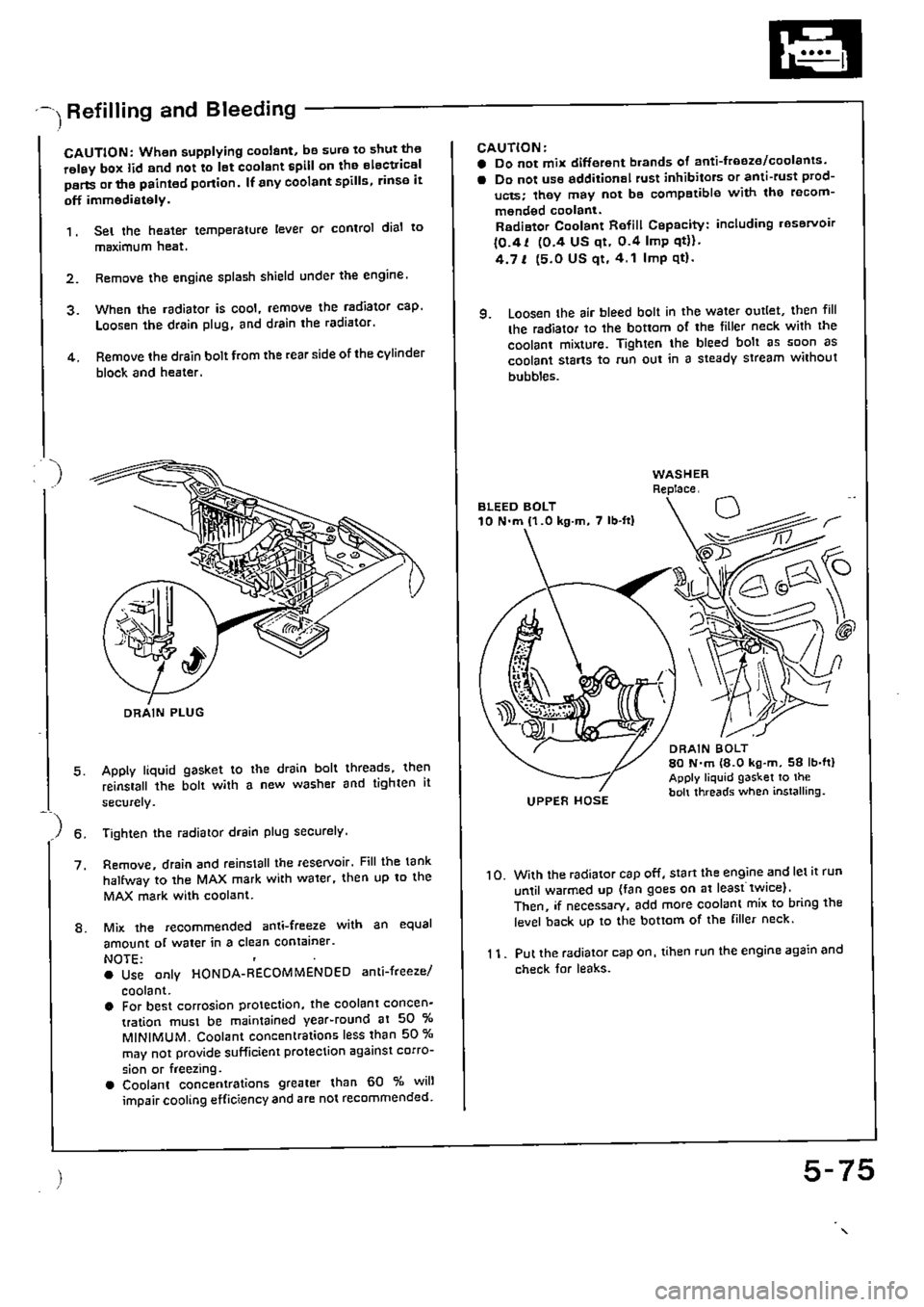 HONDA CIVIC 1990 4.G Supplement Workshop Manual 