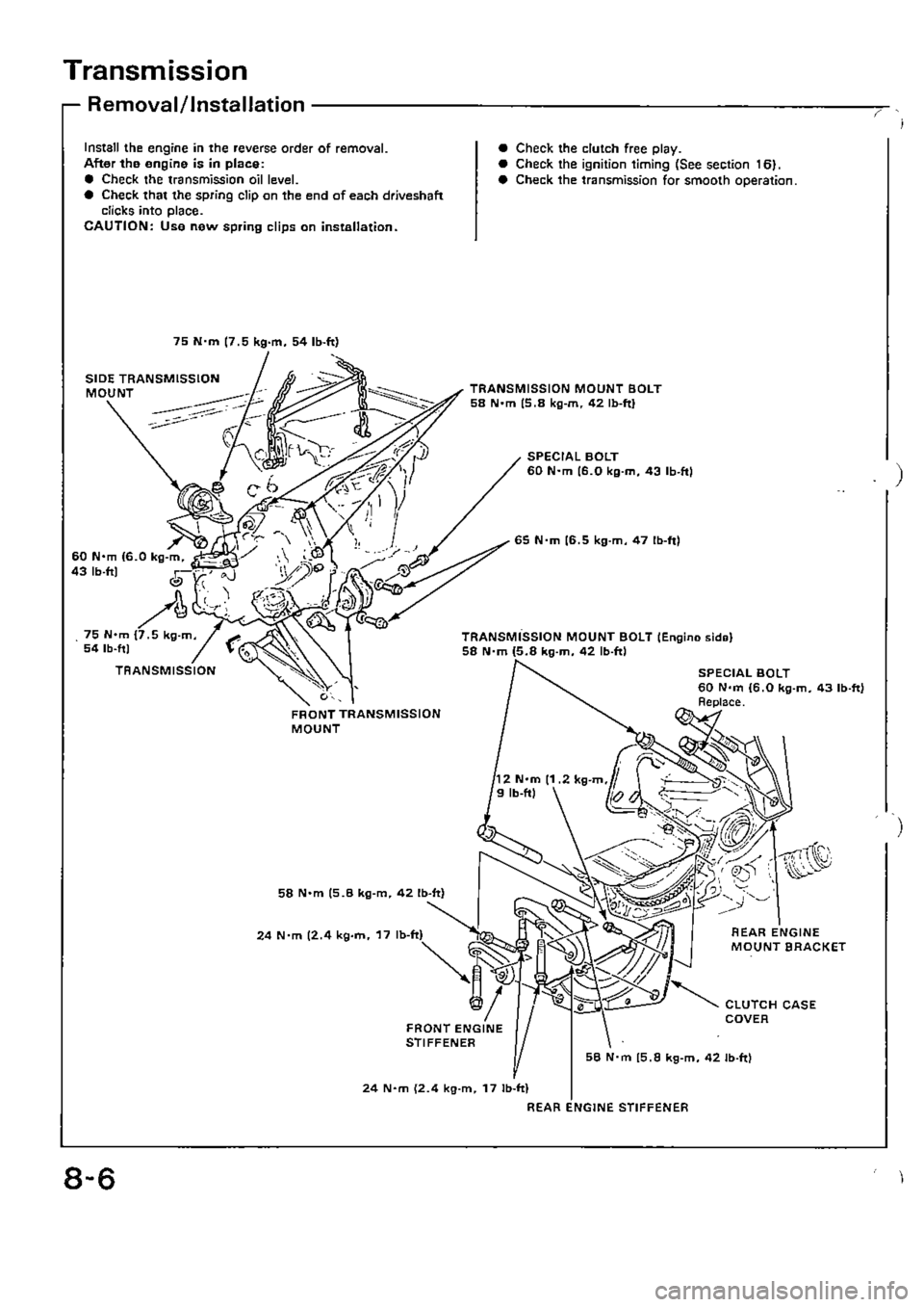 HONDA CIVIC 1990 4.G Supplement Workshop Manual 