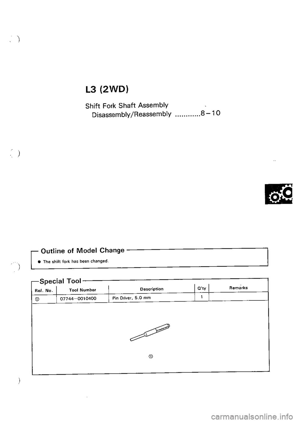 HONDA CIVIC 1990 4.G Supplement Workshop Manual 