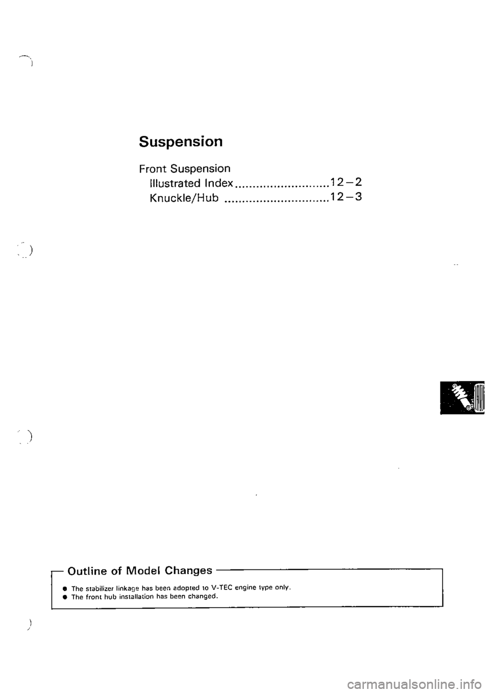 HONDA CIVIC 1989 4.G Supplement Workshop Manual 