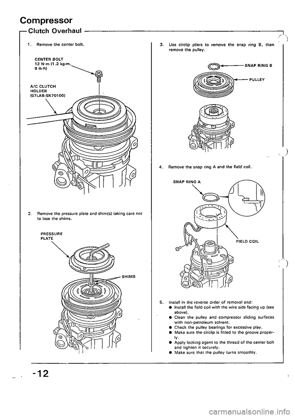 HONDA CIVIC 1990 4.G Supplement Workshop Manual 