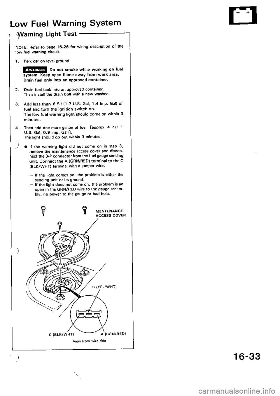 HONDA CIVIC 1990 4.G Supplement Workshop Manual 