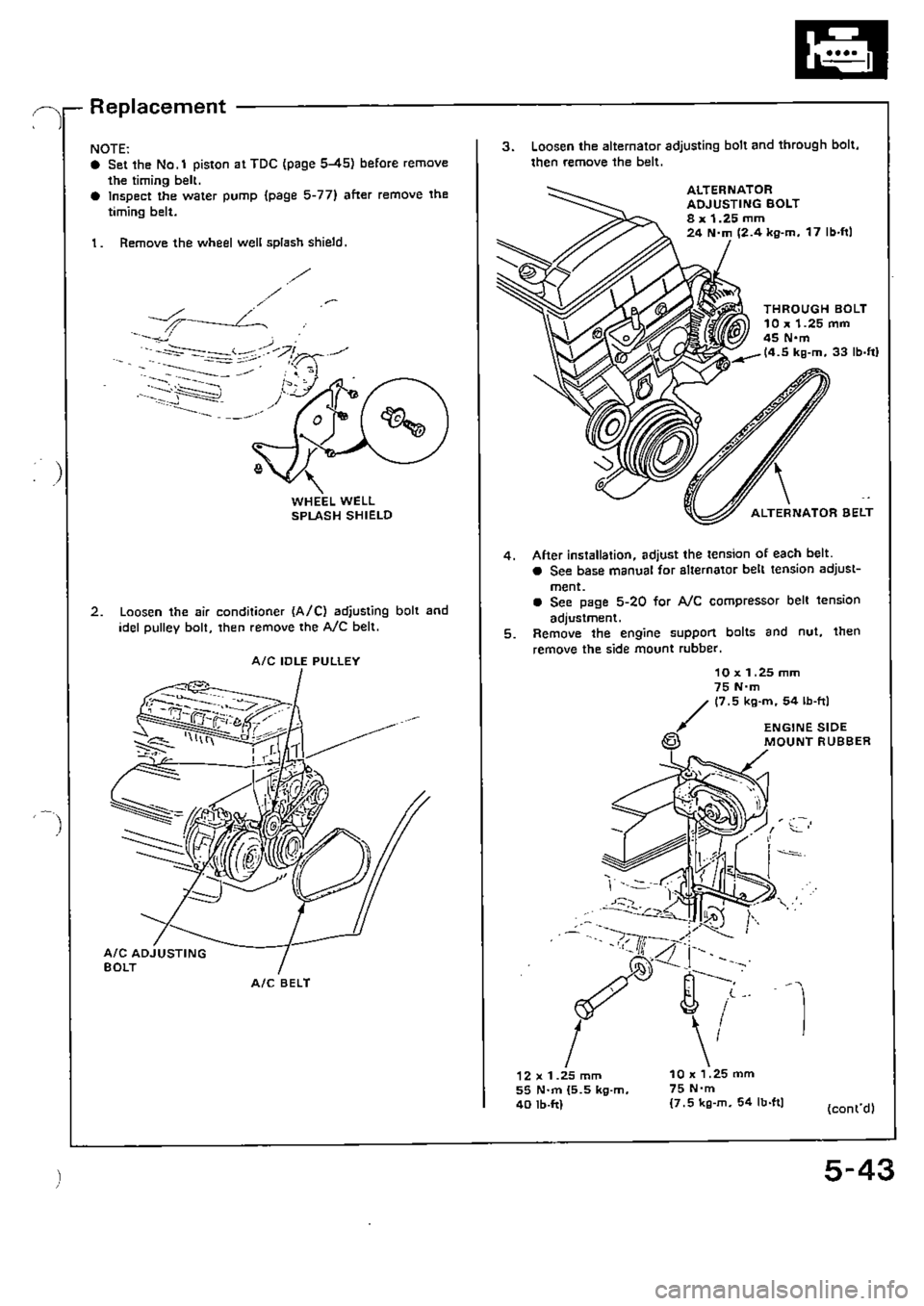 HONDA CIVIC 1989 4.G Supplement Workshop Manual 