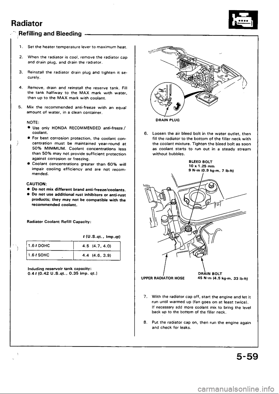 HONDA CIVIC 1988 4.G Workshop Manual 