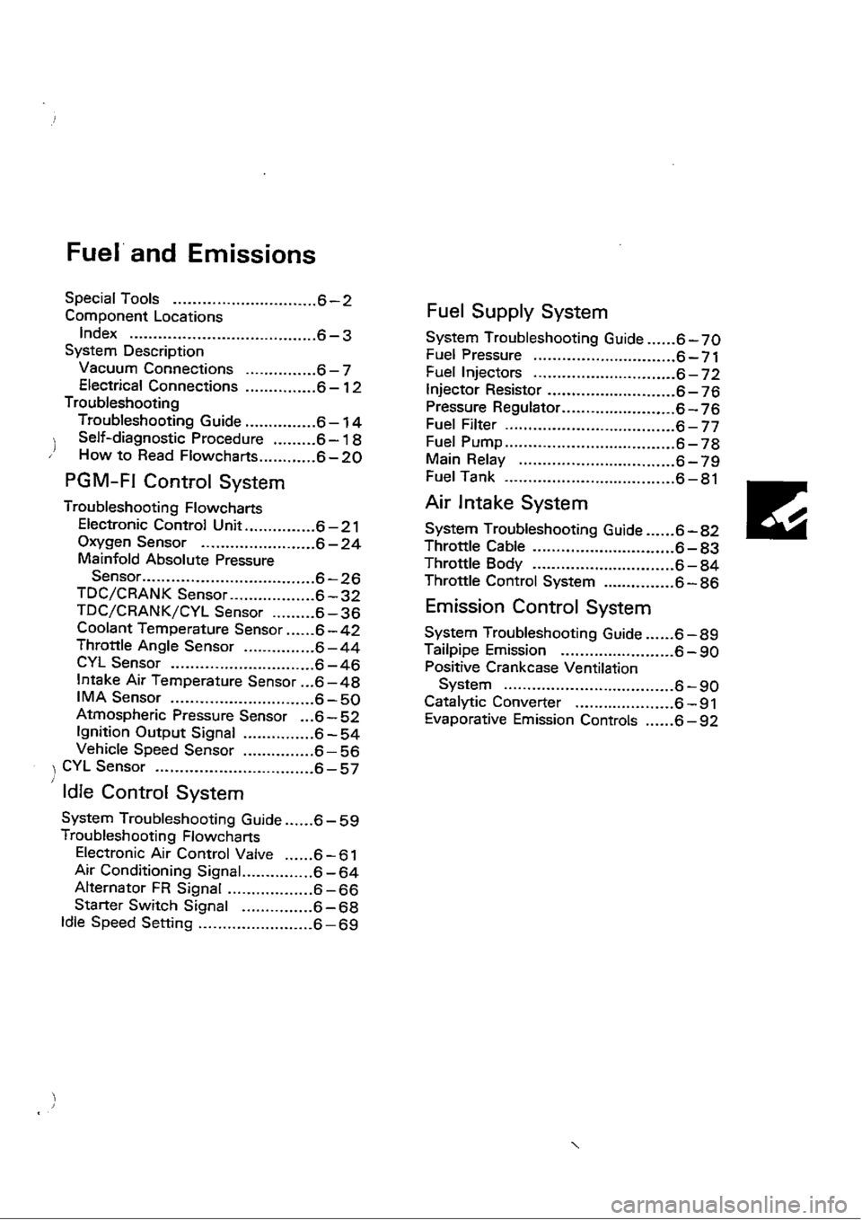 HONDA CIVIC 1988 4.G Workshop Manual 