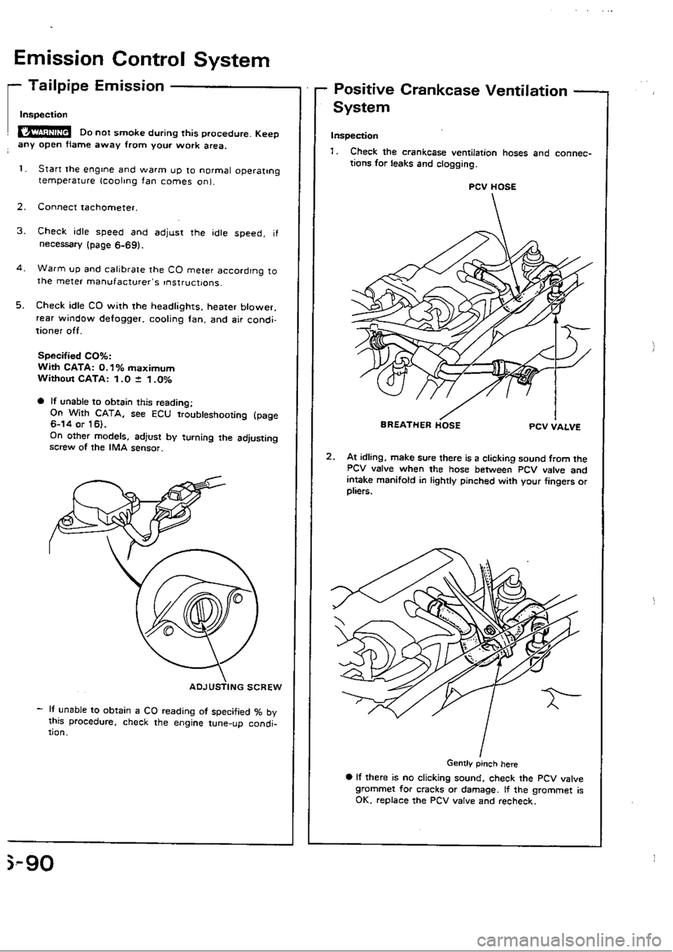HONDA CIVIC 1990 4.G Workshop Manual 