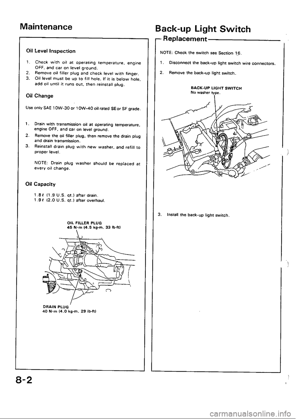 HONDA CIVIC 1989 4.G Workshop Manual 
