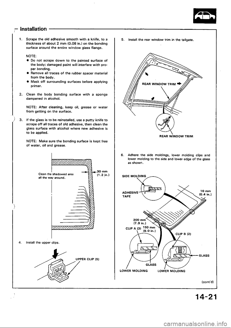 HONDA CIVIC 1989 4.G Workshop Manual 