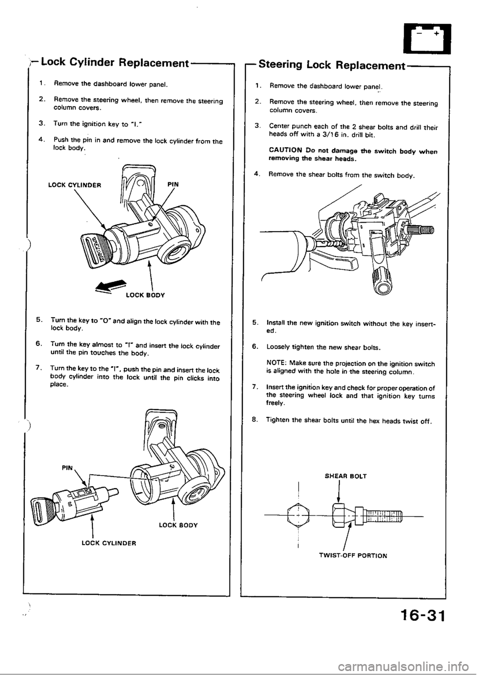 HONDA CIVIC 1990 4.G Workshop Manual 
