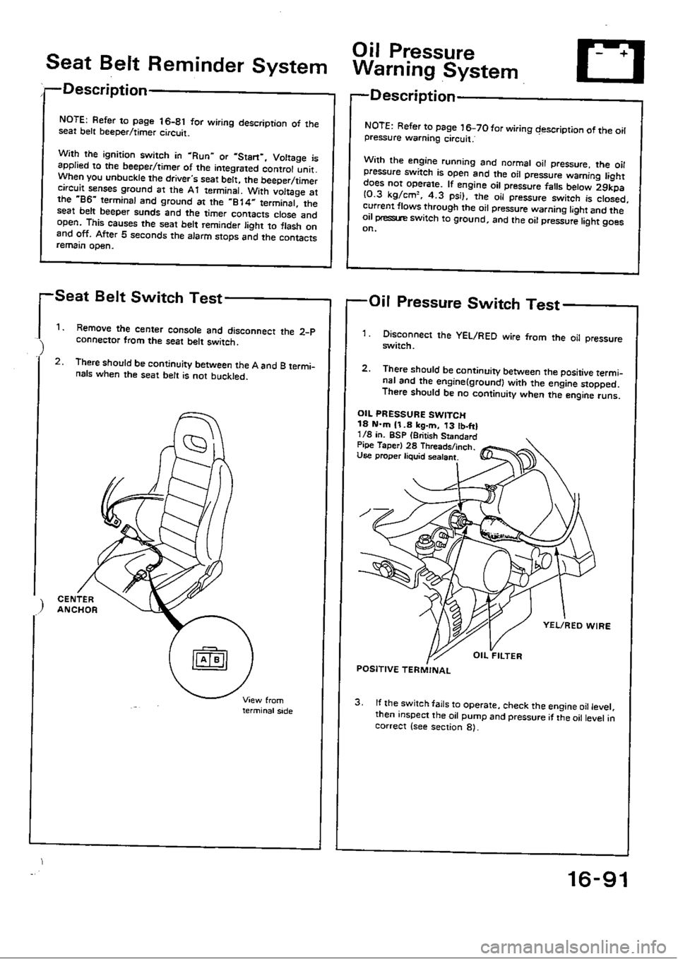 HONDA CIVIC 1989 4.G Workshop Manual 