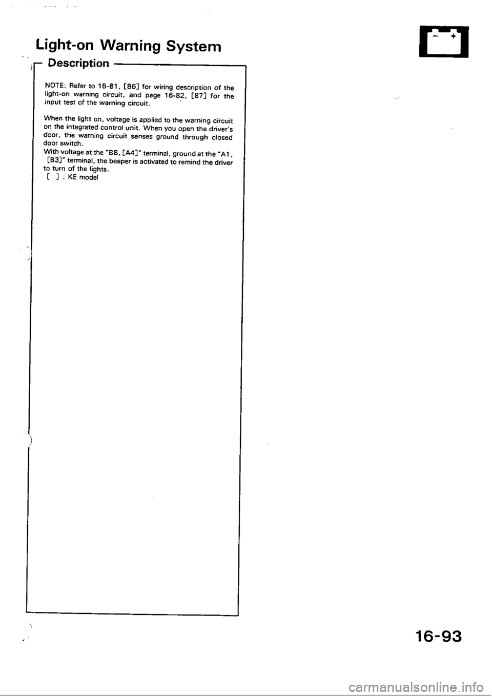 HONDA CIVIC 1989 4.G Workshop Manual 