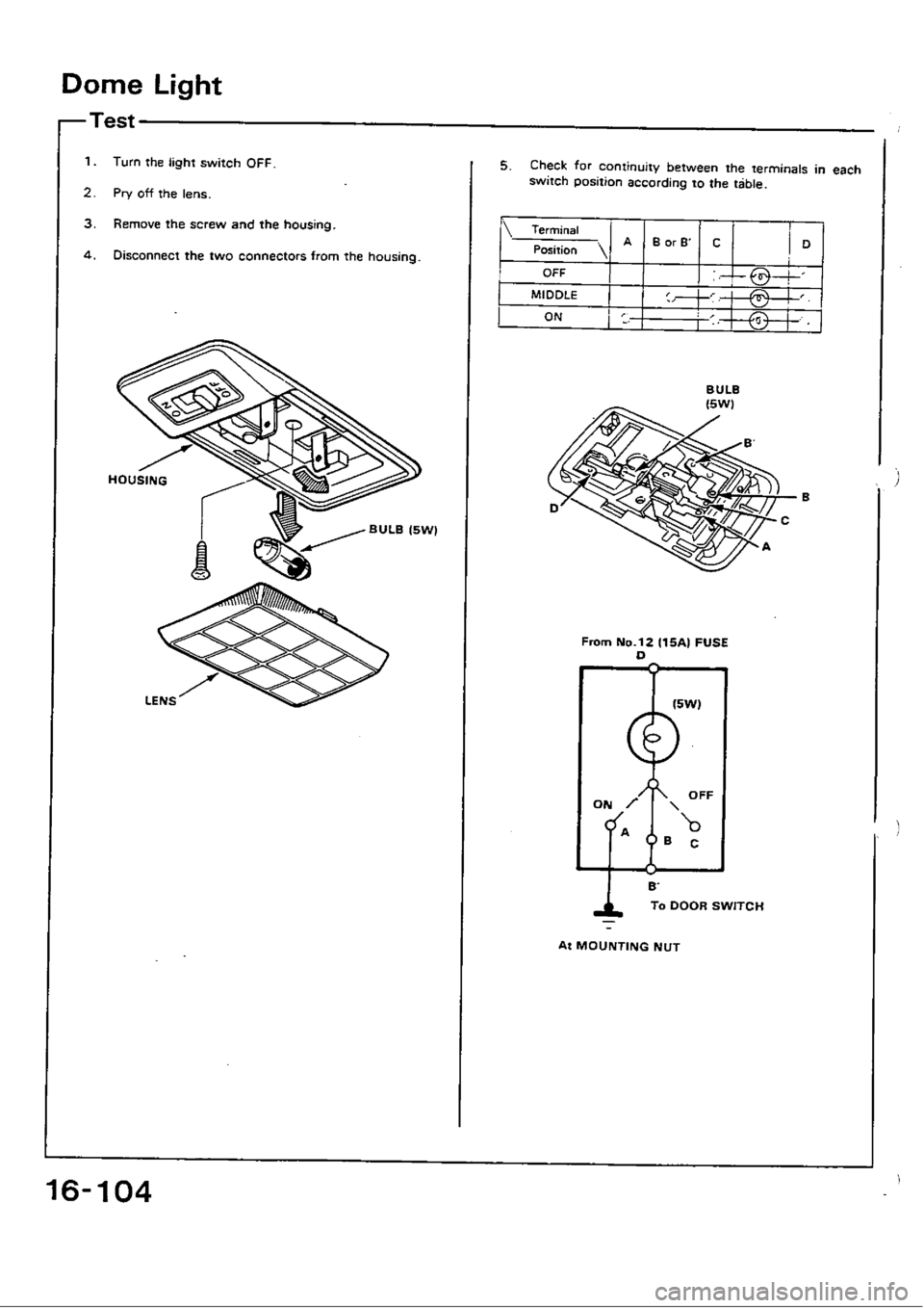HONDA CIVIC 1990 4.G Workshop Manual 