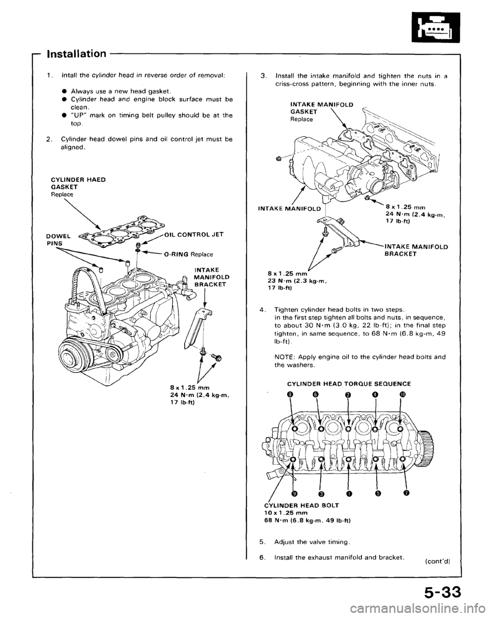 HONDA CRX 1988 2.G Workshop Manual 
