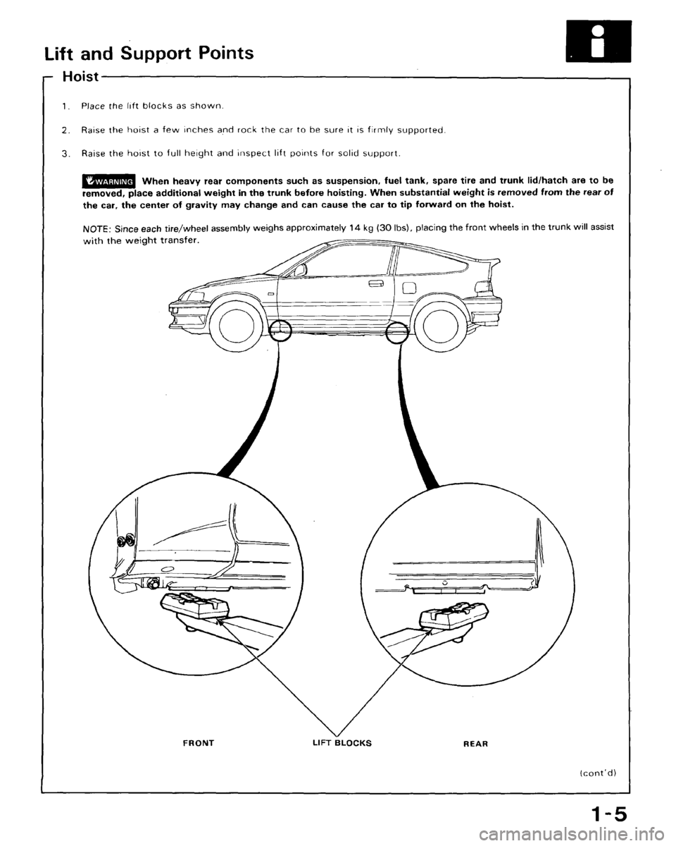 HONDA CRX 1988 2.G Workshop Manual 