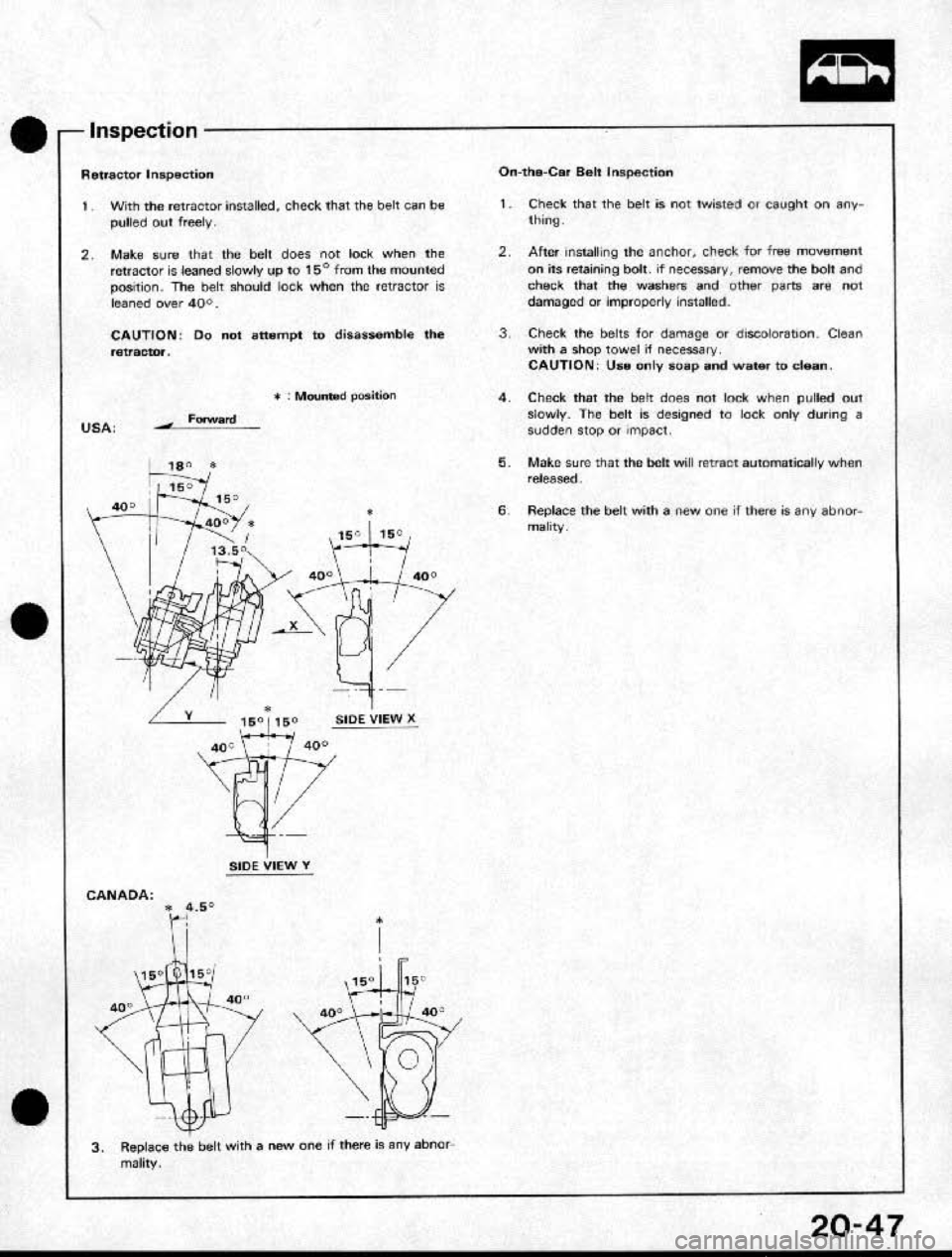 HONDA CRX 1991 2.G Workshop Manual 