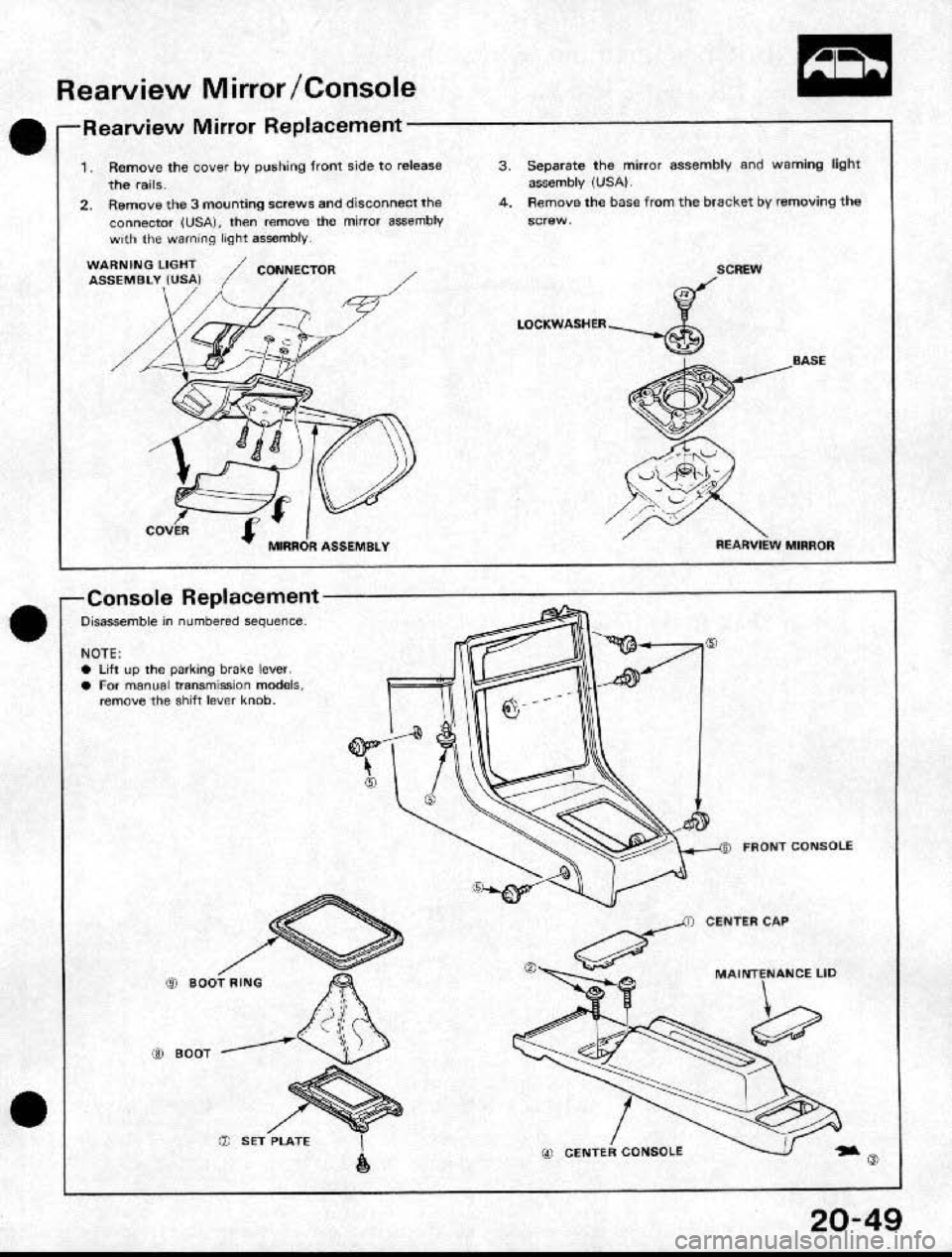 HONDA CRX 1991 2.G Workshop Manual 