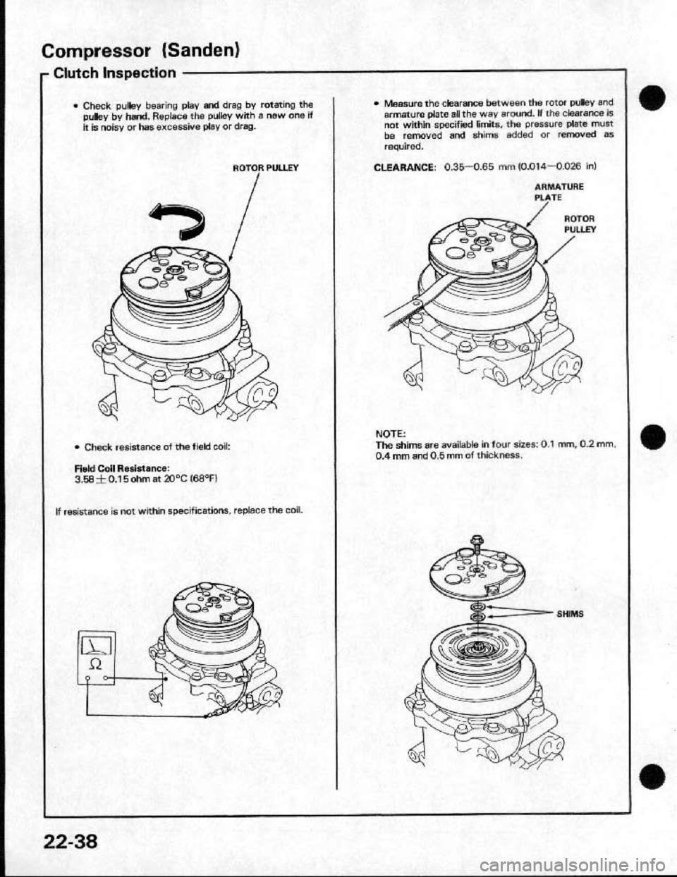 HONDA CRX 1991 2.G Workshop Manual 