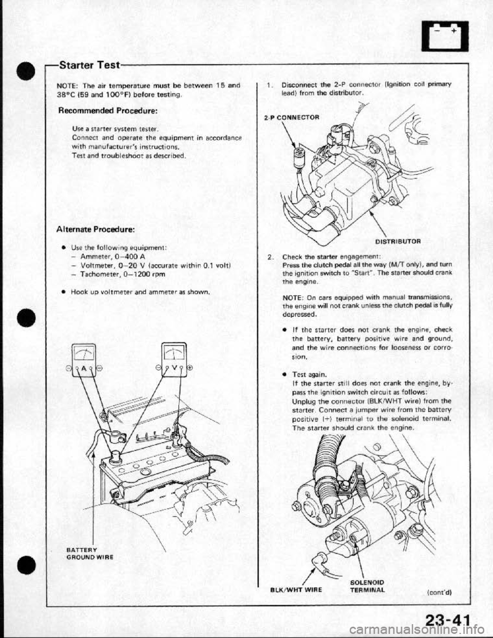 HONDA CRX 1991 2.G Workshop Manual 