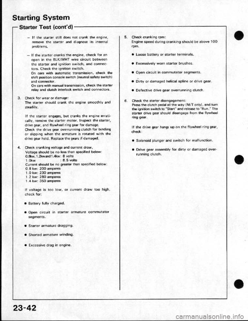 HONDA CRX 1991 2.G Workshop Manual 