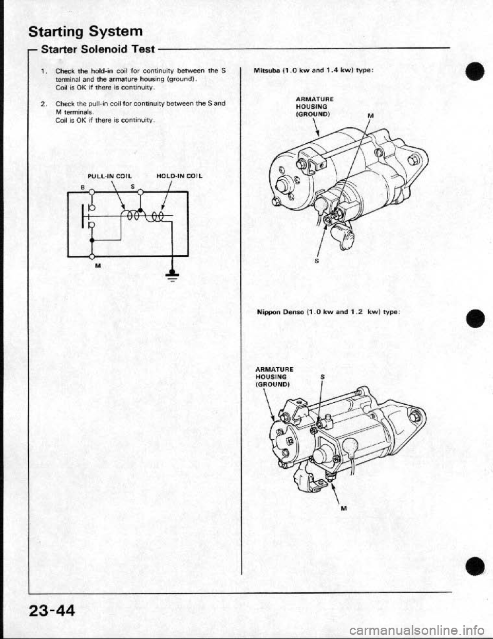 HONDA CRX 1991 2.G Workshop Manual 