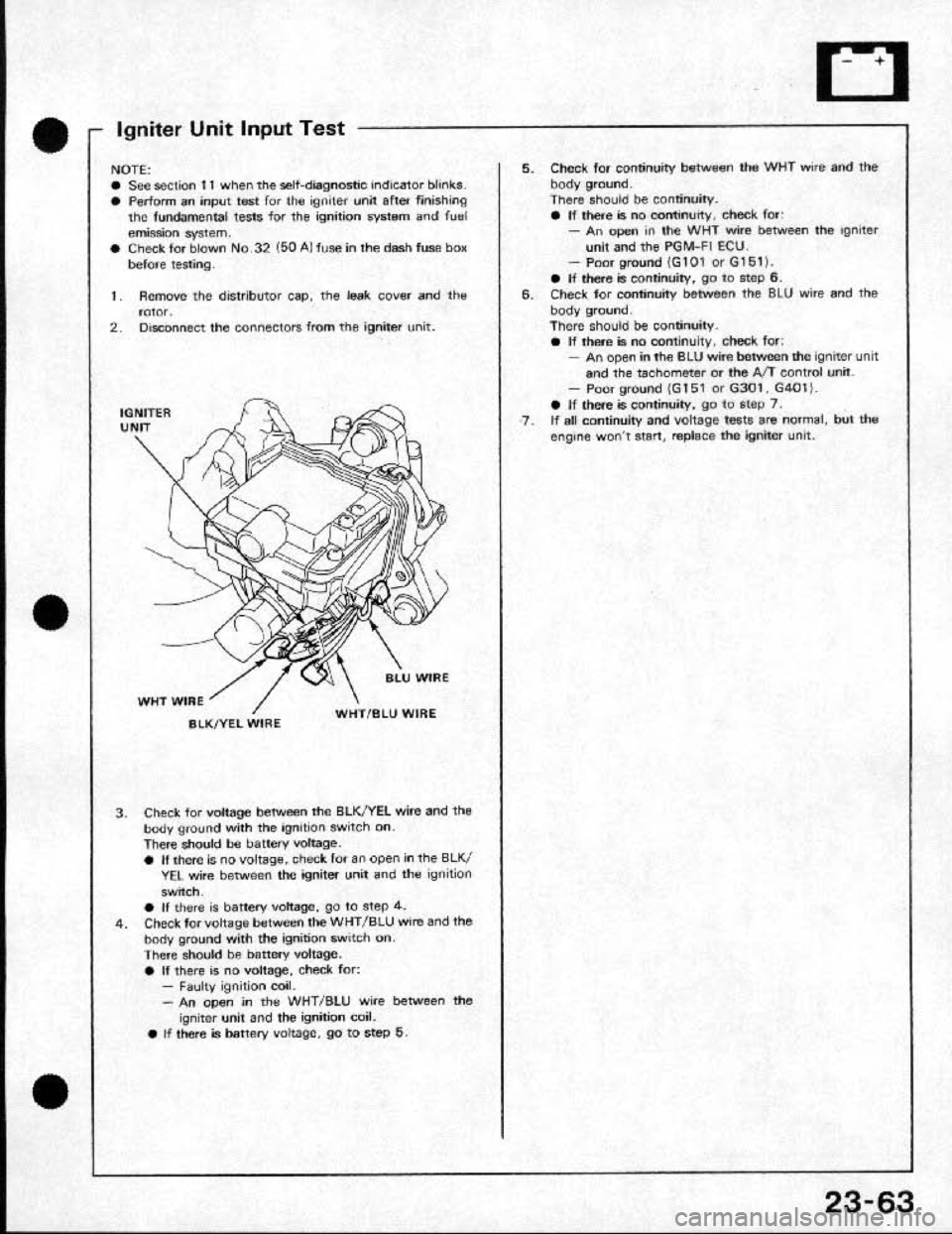 HONDA CRX 1991 2.G Workshop Manual 