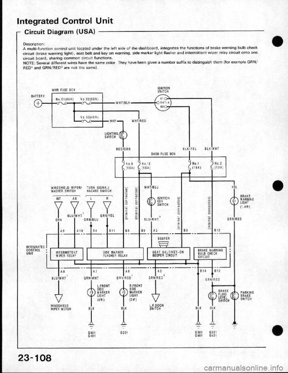 HONDA CRX 1991 2.G Workshop Manual 