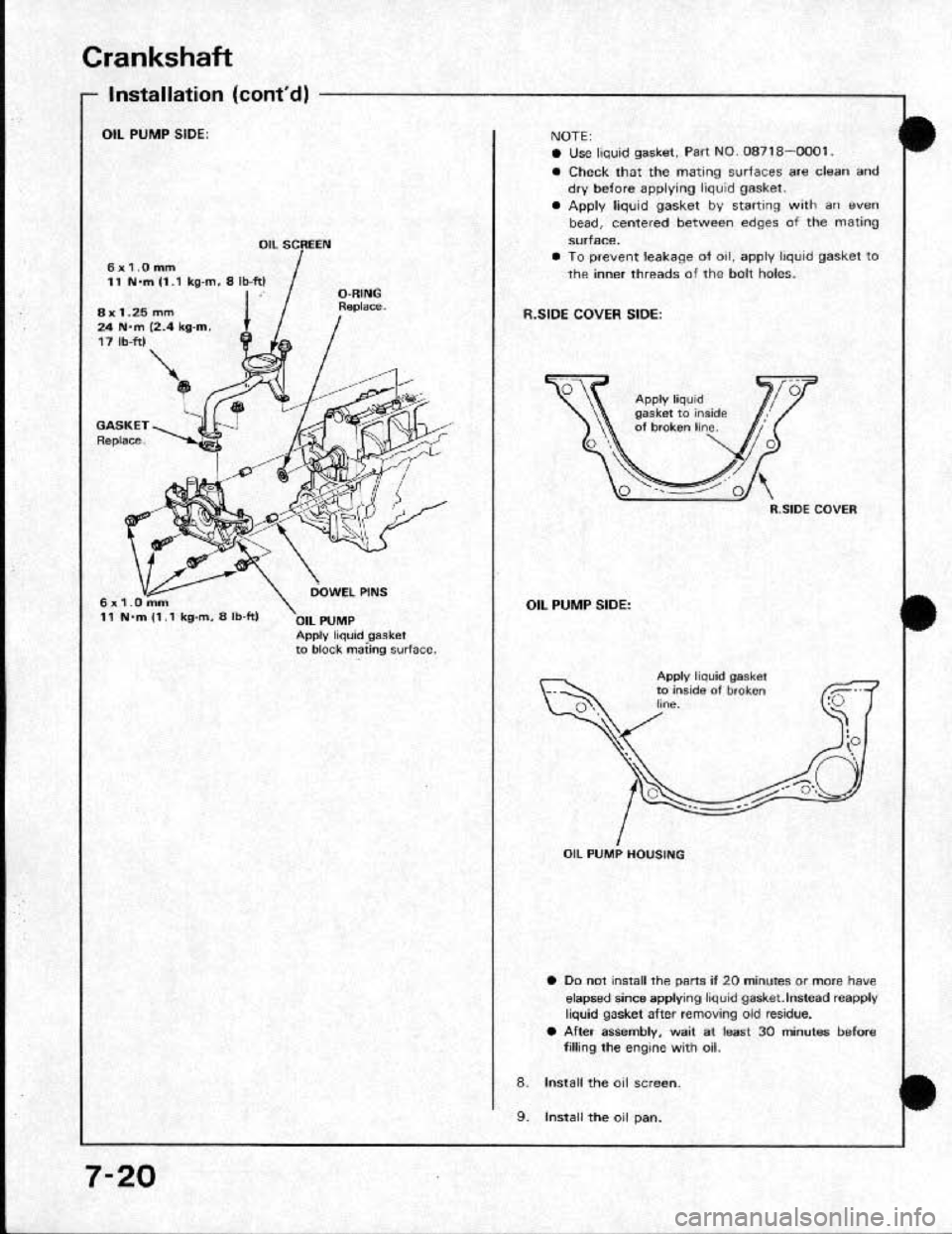 HONDA CRX 1991 2.G Workshop Manual 