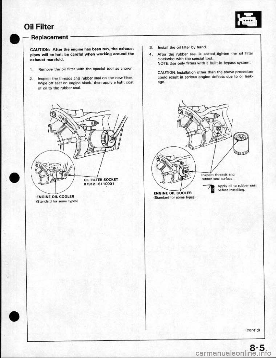 HONDA CRX 1991 2.G Workshop Manual 